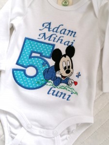 Body-uri personalizate baieti - Body bebe personalizat Mickey Mouse