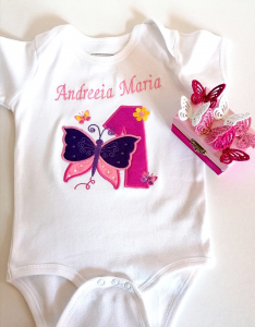 Body-uri personalizate fetițe - Body bebe personalizat Butterfly, pentru fetite