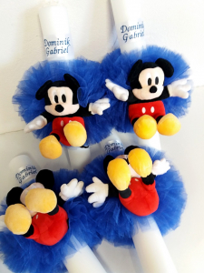 Lumânări botez băieți - Lumanare botez personalizata Mickey Mouse