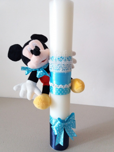 Lumânări botez băieți - Lumanare botez personalizata Mickey Mouse