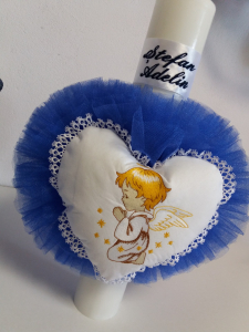 Lumânări botez băieți - Lumanare botez personalizata Angel Heart