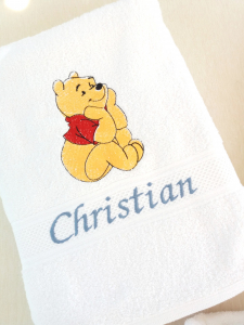 Prosoape personalizate botez - Prosop botez personalizat Happy Bear 140 x 70 cm