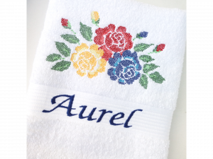 Prosoape personalizate botez - Prosop personalizat Roses 140 x 70 cm