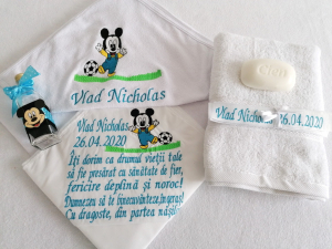 Trusou botez personalizat 6 piese Mickey Mouse