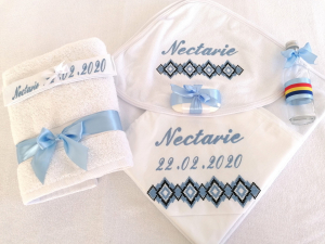 Trusou botez baieti 6 piese - Trusou botez 6 piese motiv traditional
