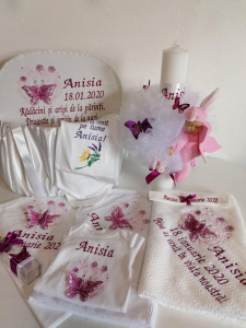 Trusou botez personalizat Burgundy Butterfly [0]