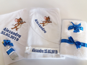 Trusouri personalizate baieti - Trusou botez personalizat 6 piese Jerry