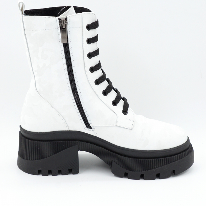 Ghete dama casual din piele naturala alba cu varf rotund si toc mic gros 5 cm  75321-23 [3]