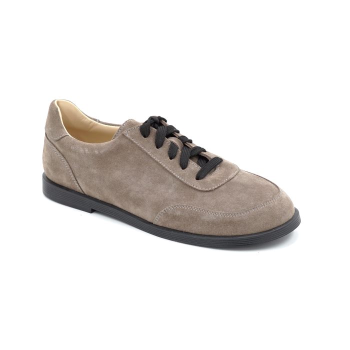 Pantofi dama barefoot tip adidas din piele naturala intoarsa grej cu varf rotund si talpa de 1 cm 55625-1-25 [2]