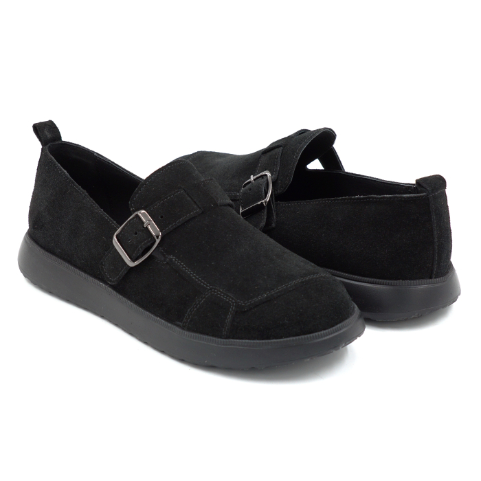 Pantofi dama barefoot tip loafers din piele naturala intoarsa neagra cu varf rotund si talpa de 2 cm 54925-25 [4]