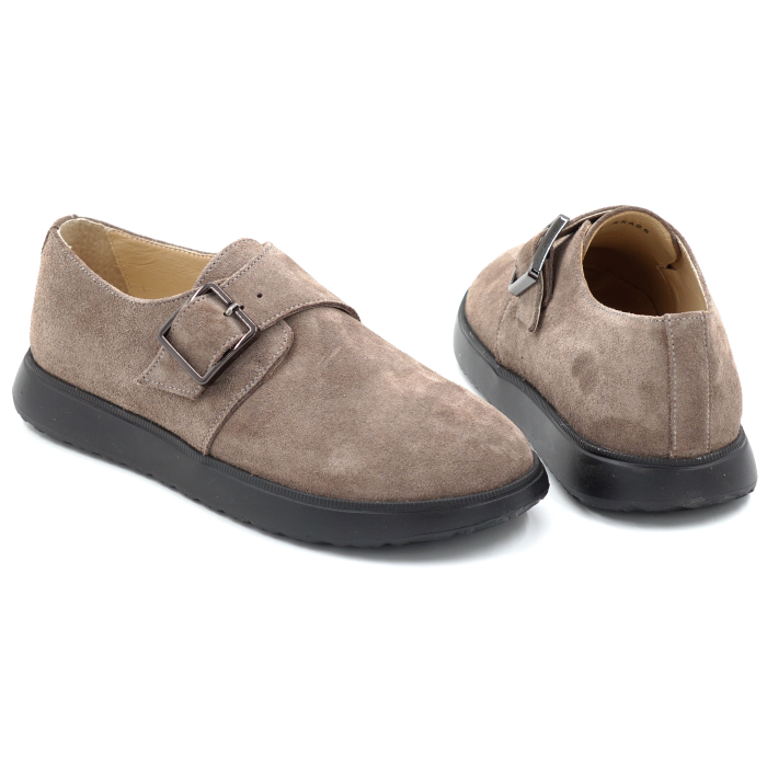 Pantofi dama tip barefoot din piele naturala intoarsa grej cu varf rotund si talpa de 2 cm 55424-2-25 [5]