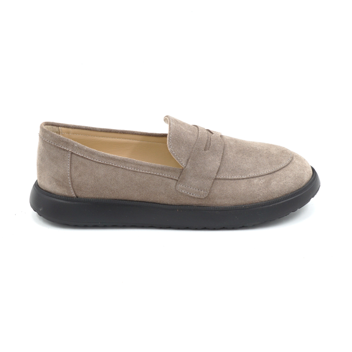 Pantofi dama tip barefoot din piele naturala intoarsa grej cu varf rotund si talpa de 2 cm 55525-1-25 [1]