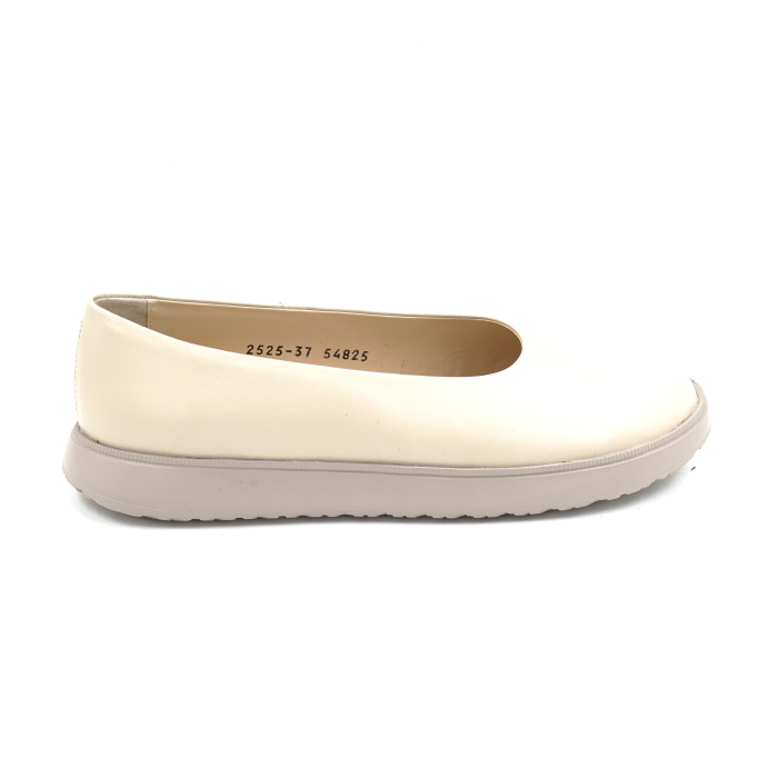 Pantofi dama barefoot tip balerini din piele naturala nude bej cu varf rotund si talpa de 2 cm 55825-2-25 [1]
