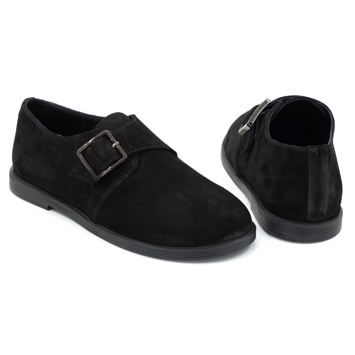 Pantofi dama tip barefoot din piele naturala intoarsa neagra cu varf rotund si talpa 1 cm 55425-25 [4]