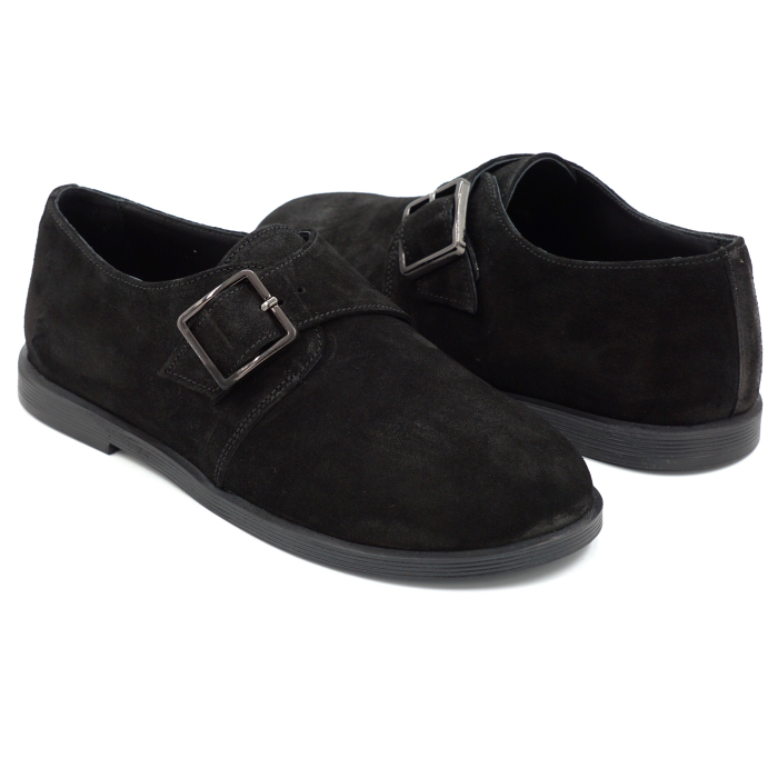 Pantofi dama tip barefoot din piele naturala intoarsa neagra cu varf rotund si talpa 1 cm 55425-25 [5]