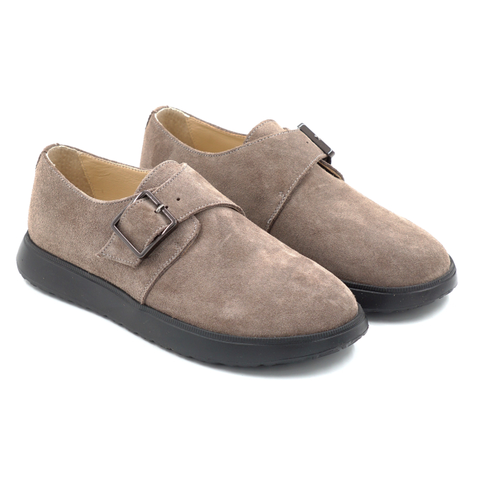 Pantofi dama tip barefoot din piele naturala intoarsa grej cu varf rotund si talpa de 2 cm 55425-2-25 [4]
