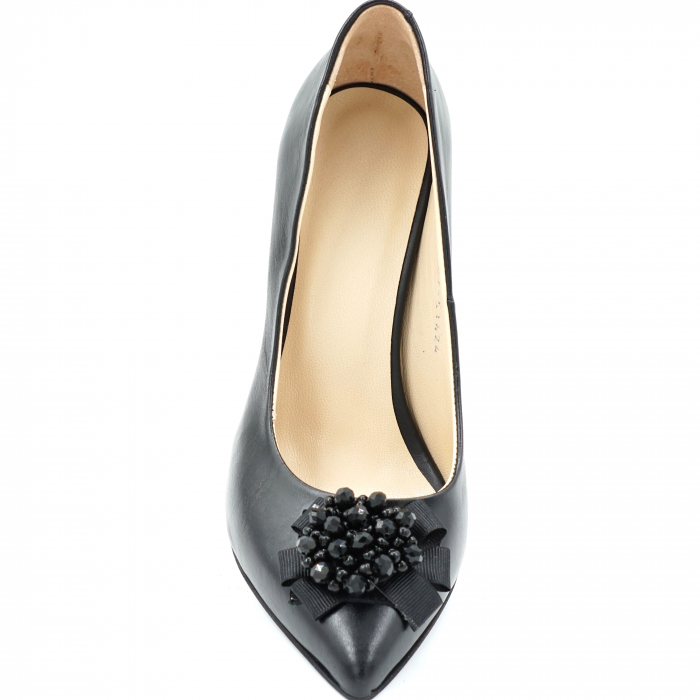 Pantofi dama din piele naturala neagra cu varf ascutit stileto si toc inalt subtire 9 cm 53523-1-24 [5]