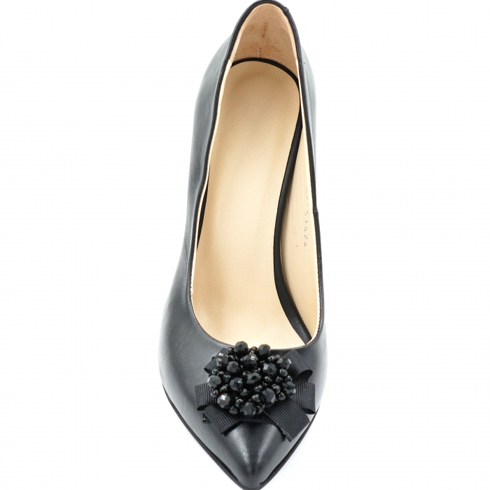 Pantofi dama din piele naturala neagra cu varf ascutit stileto si toc inalt subtire 9 cm 53523-24 [5]