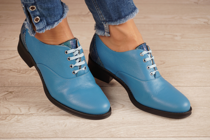 Pantofi dama din piele naturala albastra MSPD52420-1-20 [1]