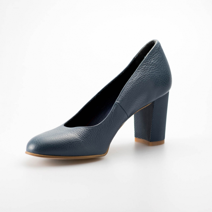 Pantofi dama din piele naturala bizonata albastra MSPD52017-5-19 [3]