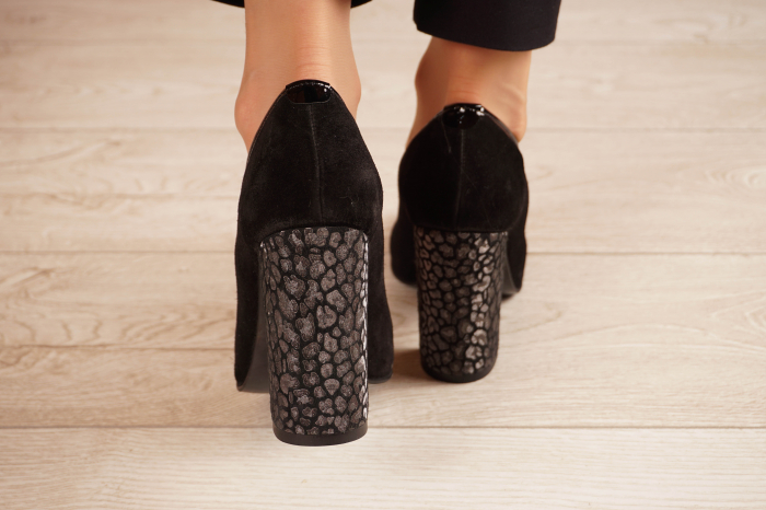 Pantofi dama din piele naturala camoscio neagra MSPD51420-1-20 [4]