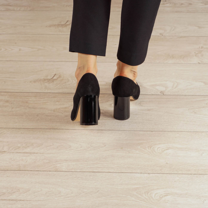 Pantofi dama din piele naturala camoscio negru MSPD55020-20 [4]