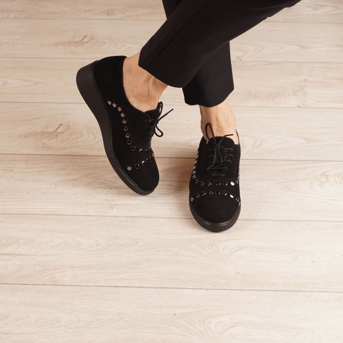 Pantofi dama din piele naturala camoscio negru MSPD56520-1-20 [2]