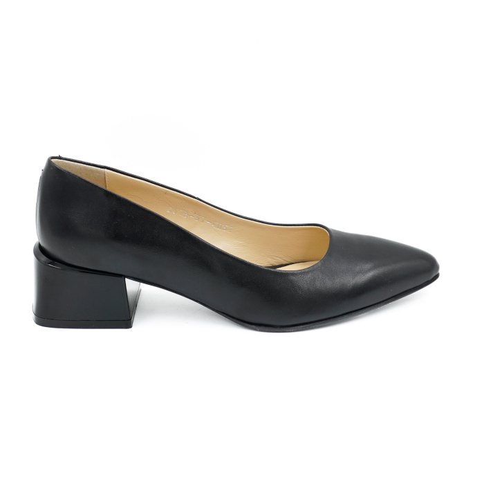 Pantofi dama din piele naturala neagra, cu varf ascutit stiletto si toc mic gros de 4 cm 4057-2-26 [6]