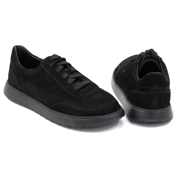 Pantofi dama tip barefoot din piele naturala intoarsa neagra cu varf rotund si talpa de 2 cm 55625-25 [5]