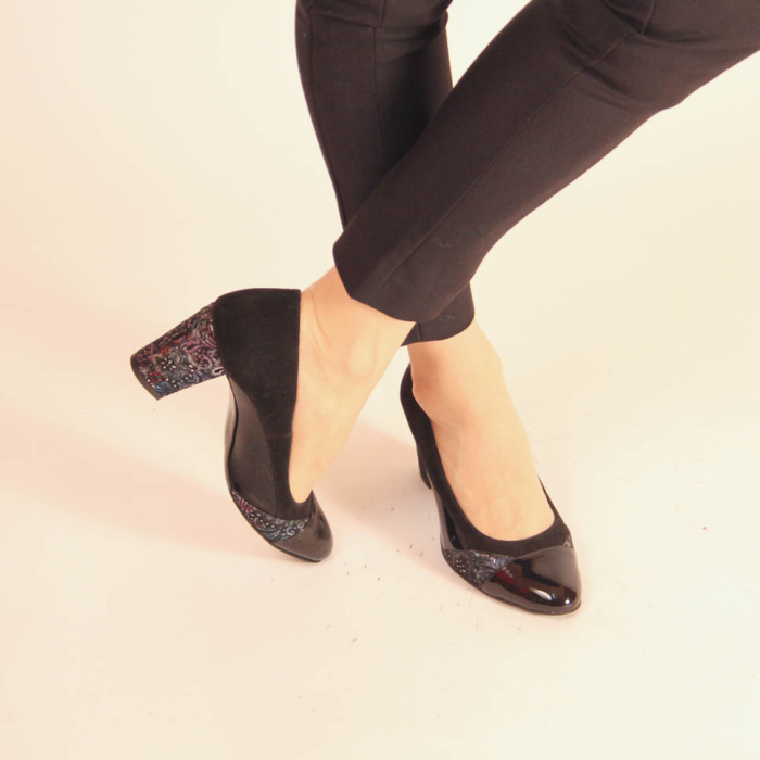 Pantofi dama din piele naturala neagra MSPD56819-20 [2]
