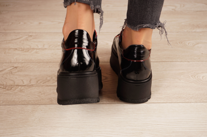 Pantofi dama din piele naturala neagra MSPD50821-21 [5]