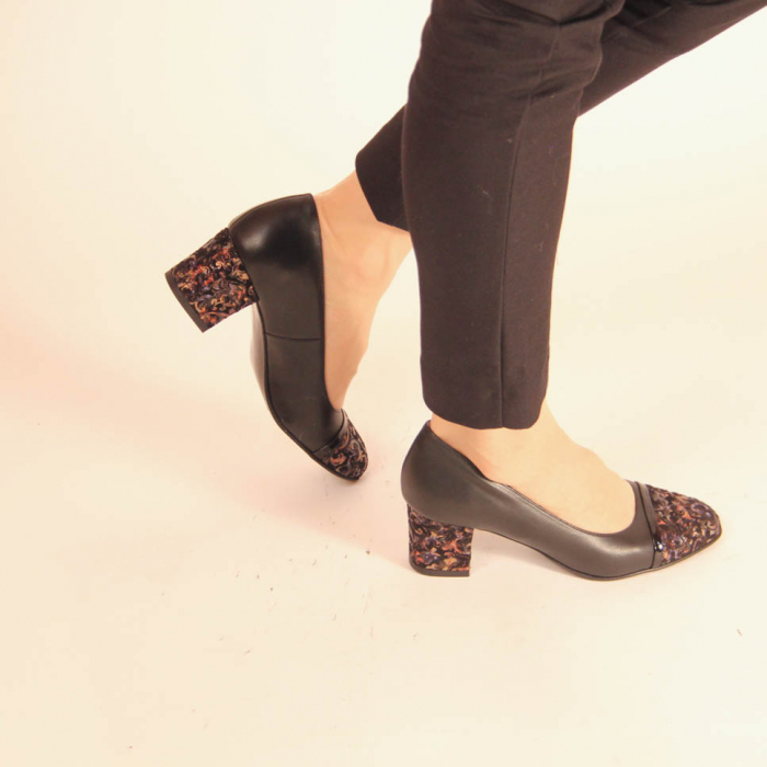 Pantofi dama din piele naturala neagra MSPD52519-20 [1]