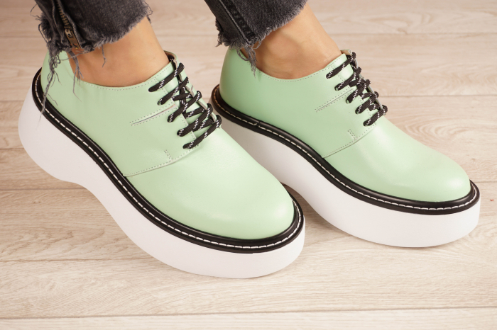 Pantofi dama din piele naturala verde MSPD50121-21 [2]