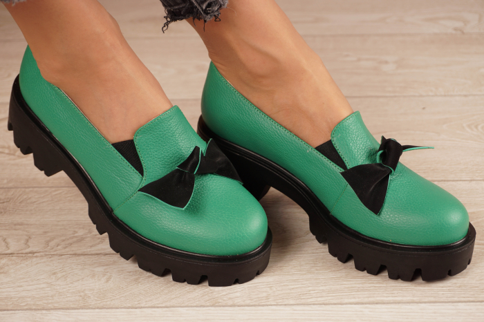 Pantofi dama din piele naturala verde MSPD57319-21 [1]