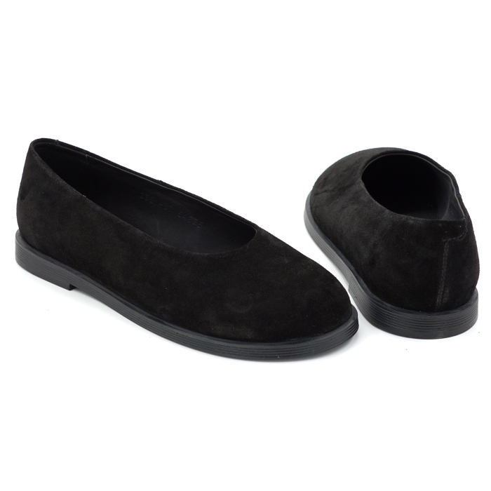 Pantofi dama tip barrefoot din piele naturala intoarsa neagra cu varf rotund si talpa de 1 cm 54825-3-25 [5]