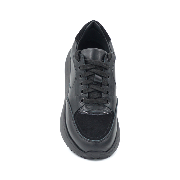 Pantofi dama tip adidas din piele naturala cu varf rotund si talpa de 3 cm 52524-24 [6]