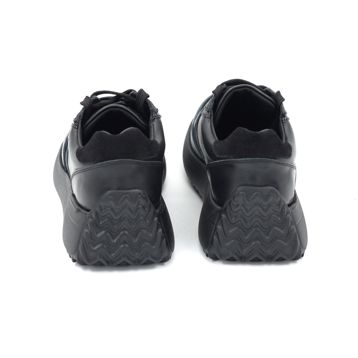 Pantofi dama tip adidas din piele naturala cu varf rotund si talpa de 3 cm 52524-24 [5]