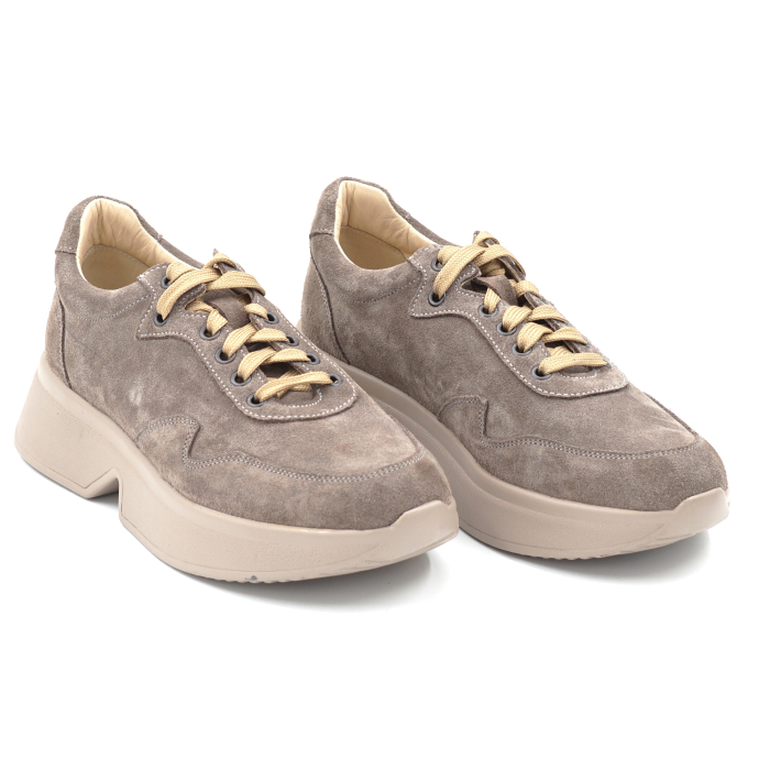 Pantofi dama tip adidas din piele naturala cu varf rotund si talpa de 3 cm 52724-24 [3]