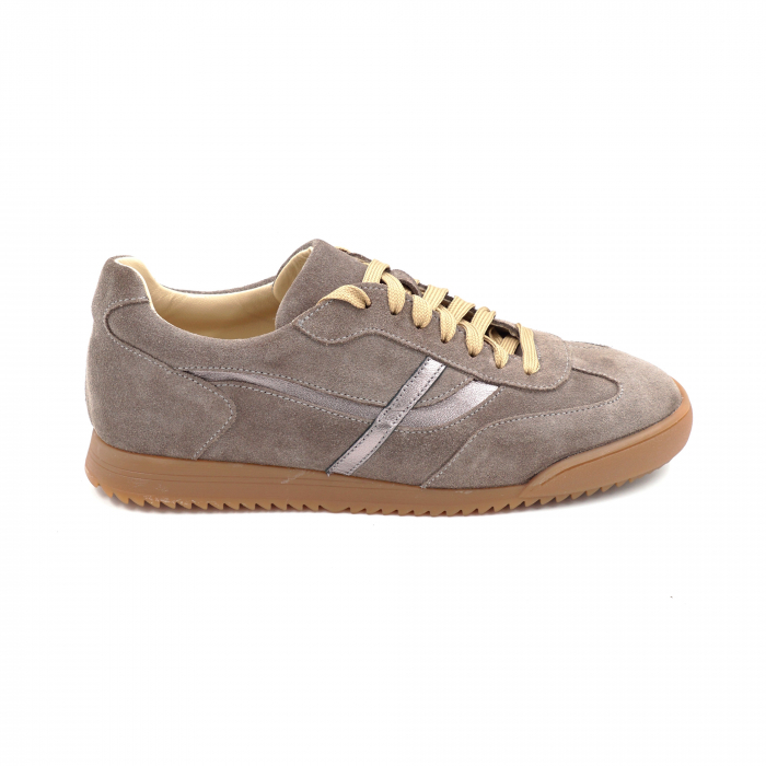 Pantofi dama tip adidas din piele naturala intoarsa grej cu varf rotund si talpa de 2 cm 55825-1-25 [1]
