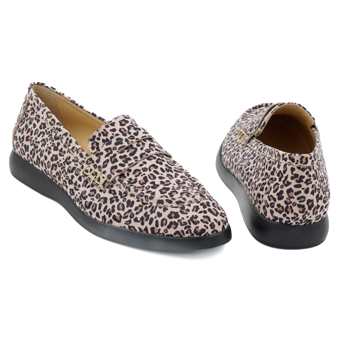 Pantofi dama tip loafers din piele naturala cu imprimeu leopard, cu varf rotund si talpa de 2 cm 51526-26 [5]