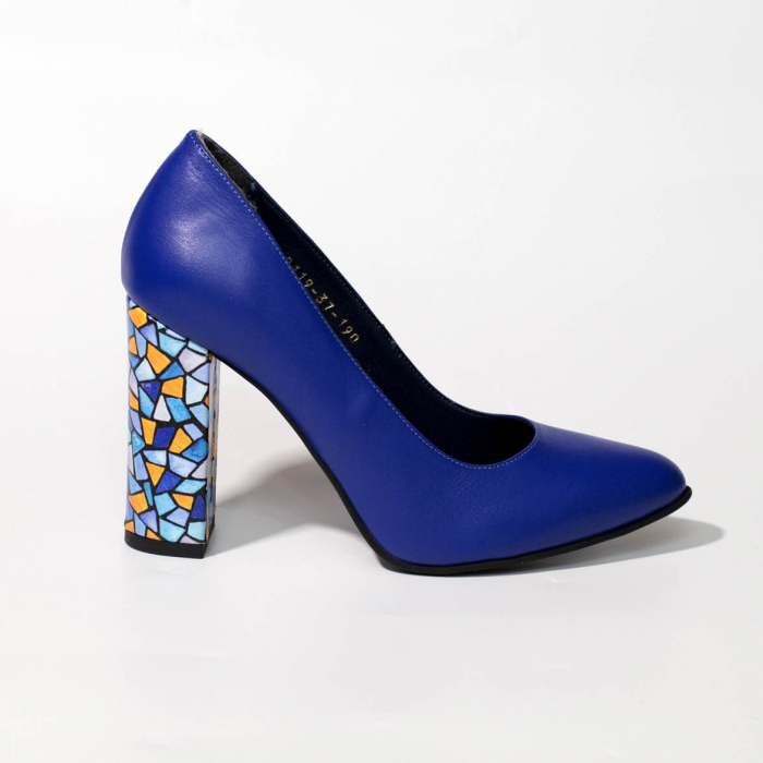 Pantofi dama din piele naturala albastra MSPD190-26-19 [1]