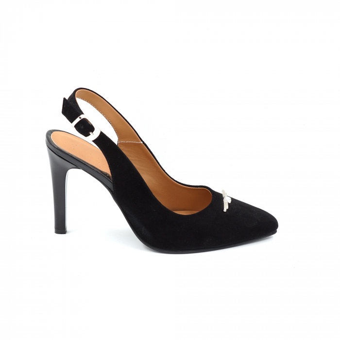 Sandale dama din piele naturala intoarsa neagra cu varf ascutit stileto si toc inalt subtire 9 cm 1089-1-25 [4]
