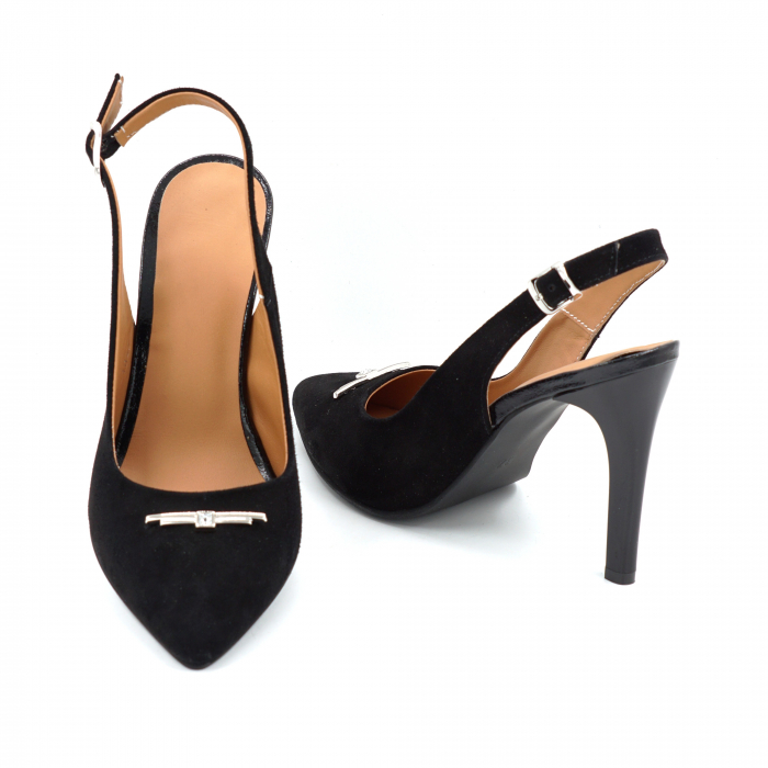 Sandale dama din piele naturala intoarsa neagra cu varf ascutit stileto si toc inalt subtire 9 cm 1089-1-25 [3]