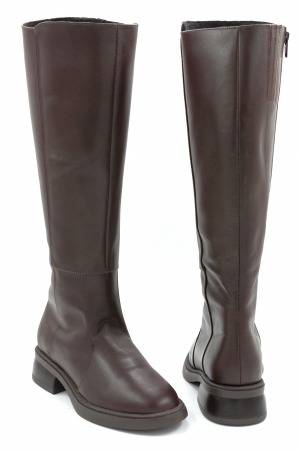 Cizme dama casual din piele naturala maro cu varf rotund si talpa de 3 cm 27513-25 [4]