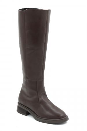 Cizme dama casual din piele naturala maro cu varf rotund si talpa de 3 cm 27513-25 [1]