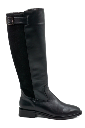 Cizme dama - Cizme dama din piele naturala neagra cu varf patrat si toc mic gros de 3 cm 76121-26