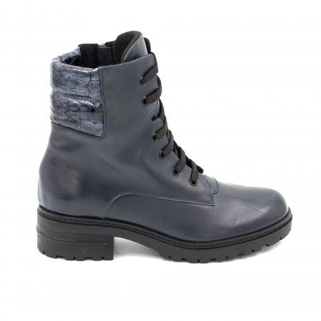 Ghete & bocanci dama - Ghete dama casual din piele naturala albastru  bleumaren cu varf rotund si talpa 3 cm73919-23