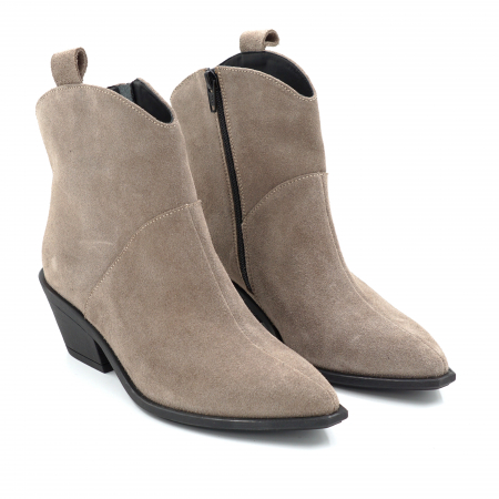 Ghete dama tip ciocate din piele naturala intoarsa grej cu varf ascutit si toc de 4 cm 70321-2-25 [2]