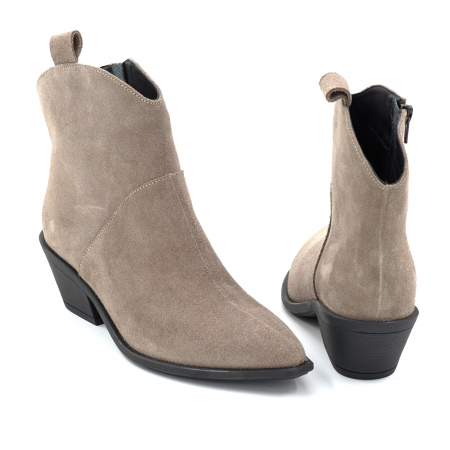 Ghete dama tip ciocate din piele naturala intoarsa grej cu varf ascutit si toc de 4 cm 70321-2-25 [4]