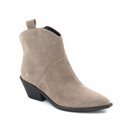 Ghete dama tip ciocate din piele naturala intoarsa grej cu varf ascutit si toc de 4 cm 70321-2-25 [1]